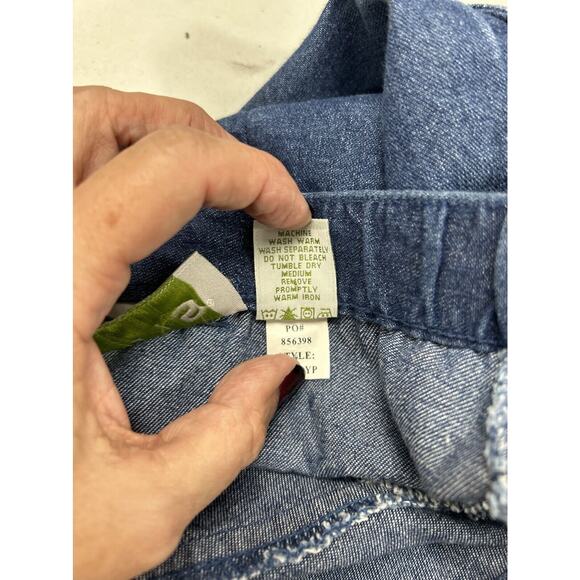 Orvis 8P Blue Denim Jean Skirt Midi Modest Home School Mid Calf Elastic Stretch - Picture 12 of 13